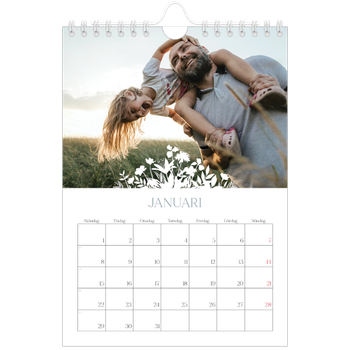 Fotokalender A5 Enkel — Blommotiv