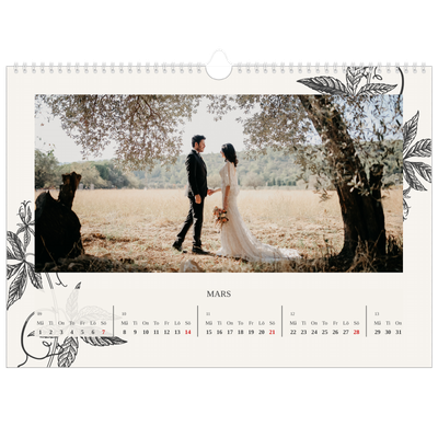 Fotokalender A3 Enkel — Bläck & murgröna [Mars]