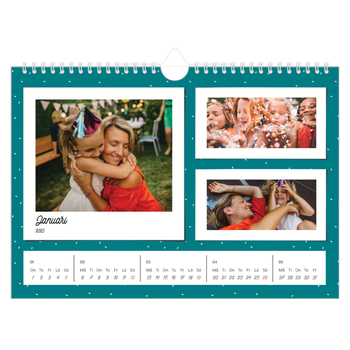 Fotokalender A4 Enkel — Färgglada retro bilder