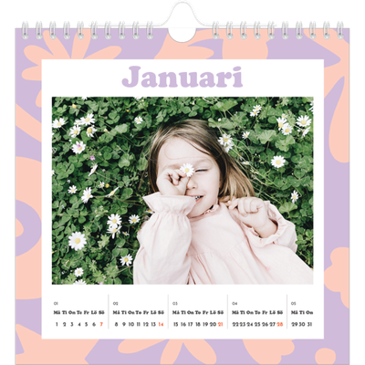 Årskalender kvadratisk — Färgglada mönster [Januari]