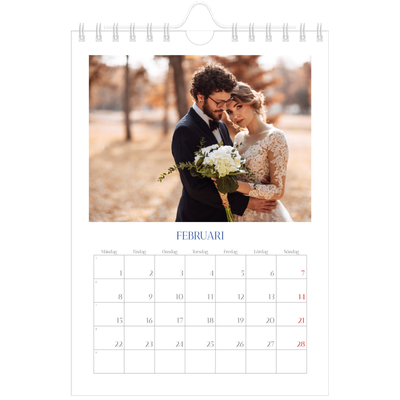 Fotokalender A5 Enkel — Koboltklassiker [Februari]