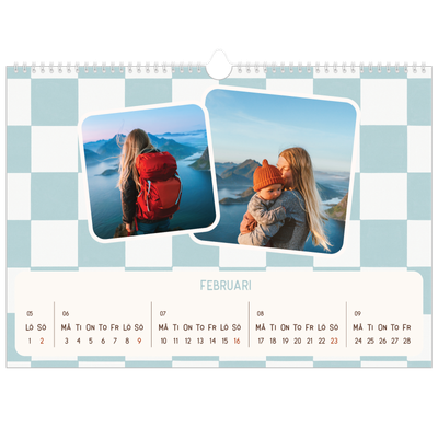 Fotokalender A3 Enkel — Retro mönster [Februari]