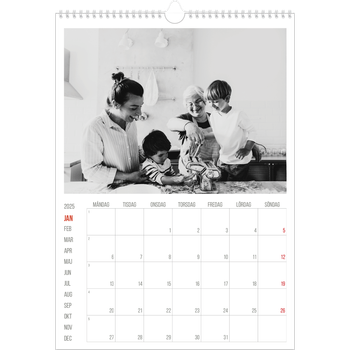 Fotokalender A3 Enkel — Röda höjdpunkter