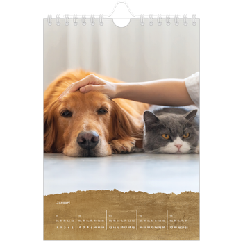 Fotokalender A5 Enkel — Guldfolie