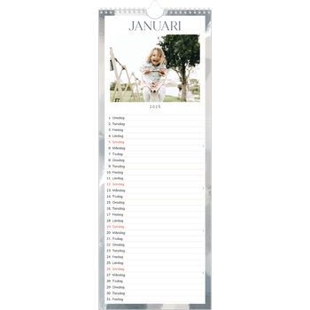 Fotokalender Smal (15x40cm) — Borsteffekt