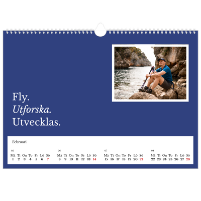 Fotokalender A3 Enkel — Redaktionell Jord [Februari]