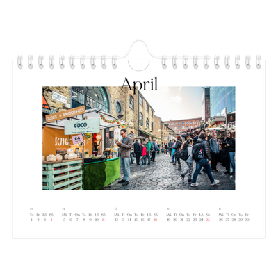 Fotokalender A5 Enkel — Min reseskildring [April]
