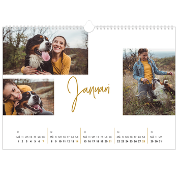 Fotokalender A3 Enkel — Guldstift