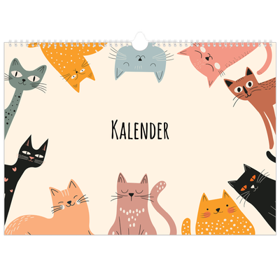 Fotokalender A3 Enkel — Kattassistentar och klotter [omslag]