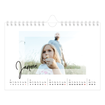 Fotokalender A5 Enkel — Transparent ram