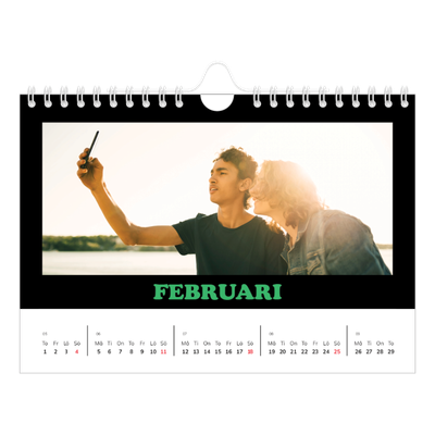 Fotokalender A5 Enkel — Rolig typografi [Februari]