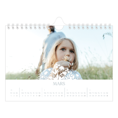 Fotokalender A5 Enkel — Blommotiv [Mars]