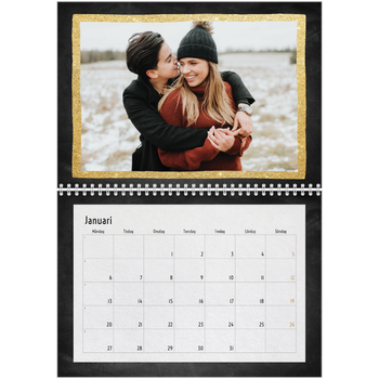 Fotokalender A3 Klassisk — Ramar med glitter