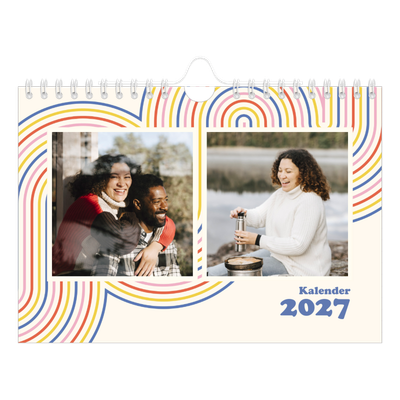 Fotokalender A5 Enkel — Retro ränder [omslag]