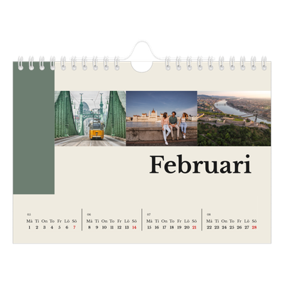 Fotokalender A5 Enkel — Världens sevärdheter [Februari]