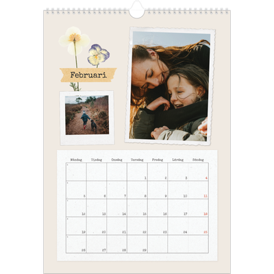A3 Årskalender — Retro scrapbooking [Februari]