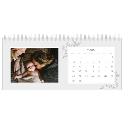 Skrivbordskalendrar — Handritade blommor [Mars]