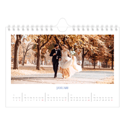 Fotokalender A5 Enkel — Koboltklassiker [Januari]
