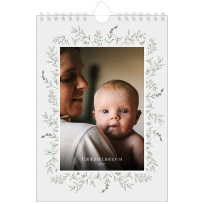 Fotokalender A5 Enkel — Handritade blommor [omslag]