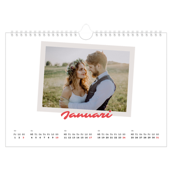 Fotokalender A4 Enkel — Signerad i karmosin