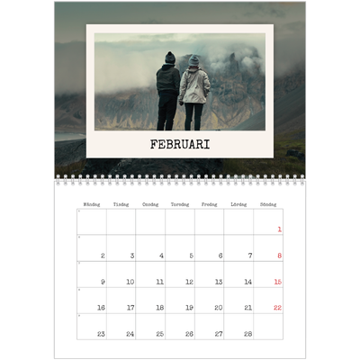 Fotokalender A3 Klassisk (30 x 40 cm) — Porträttredigeringen [Februari]