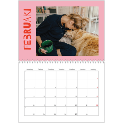 Fotokalender A3 Klassisk (30 x 40 cm) — Färgglad kalender [Februari]