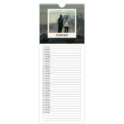 Fotokalender Smal  — Porträttredigeringen [Februari]