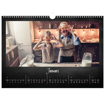 Fotokalender A3 Enkel — Svart tavla