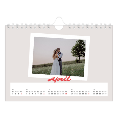 Fotokalender A5 Enkel — Signerad i karmosin [April]