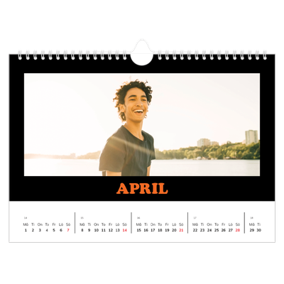 Fotokalender A4 Enkel — Rolig typografi [April]