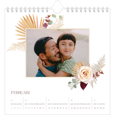 Årskalender kvadratisk — Bohemisk stil [Februari]