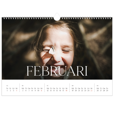 Fotokalender A3 Enkel — Tolv stora månader [Februari]