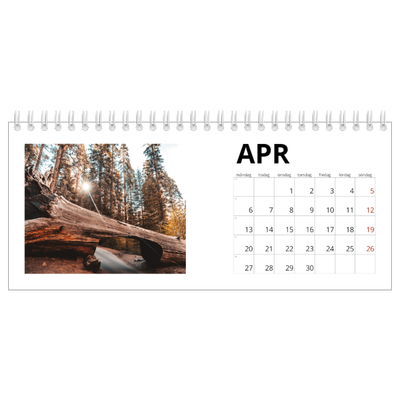 Skrivbordskalendrar — Vit kalender [April]