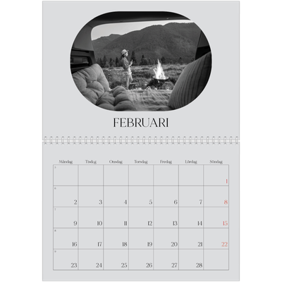 Fotokalender A3 Klassisk (30 x 40 cm) — Den öppna vägen [Februari]