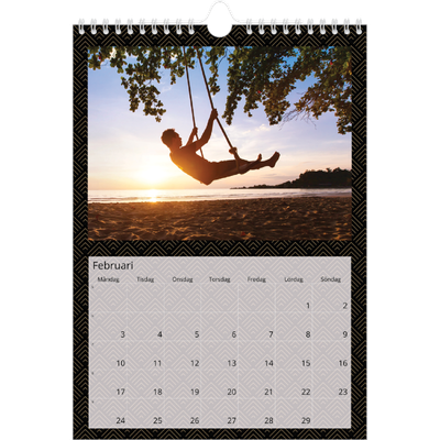 Fotokalender A4 Enkel (20 x 30 cm) — Geometrisk [Februari]