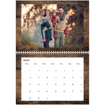 Fotokalender A3 Klassisk — Paneler i trä