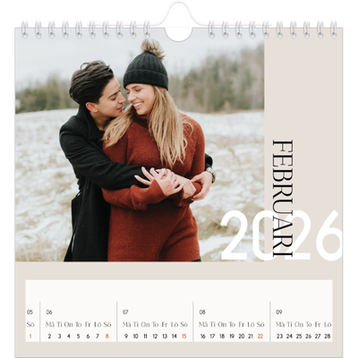 Årskalender kvadratisk — Överlappande text [Februari]