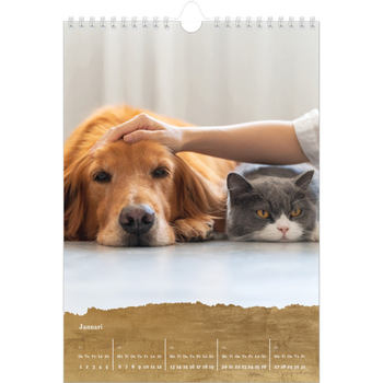 Fotokalender A4 Enkel — Guldfolie