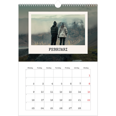 A3 Årskalender — Porträttredigeringen [Februari]