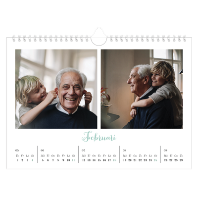 Fotokalender A4 Enkel — Hej världen [Februari]