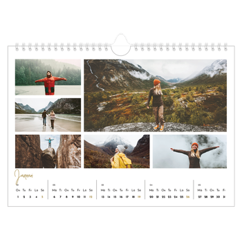 Fotokalender A4 Enkel — Handskriven månad