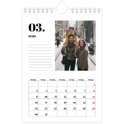Fotokalender A5 Enkel — Serif och ögonblick [Mars]