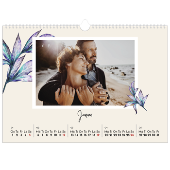 Fotokalender A3 Enkel — Målade blommor