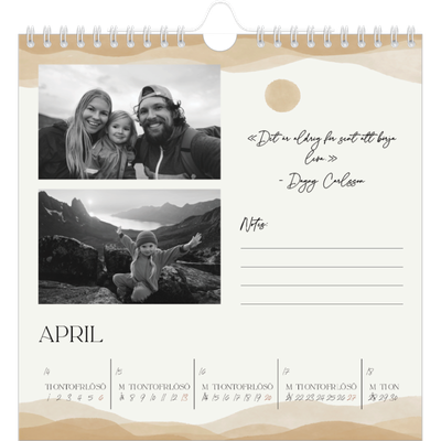 Årskalender kvadratisk — Citatsamling om välbefinnande [April]