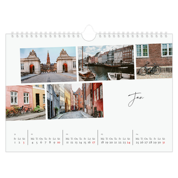 Fotokalender A4 Enkel — Stadssemester (vit)