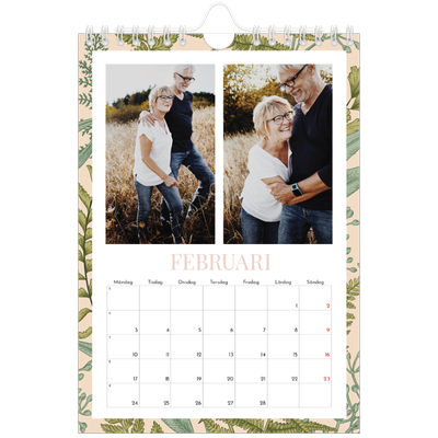 Fotokalender A5 Enkel — Blommande bakgrunder [Februari]
