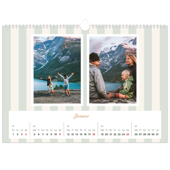 Fotokalender A3 Enkel — Skrift och ränder