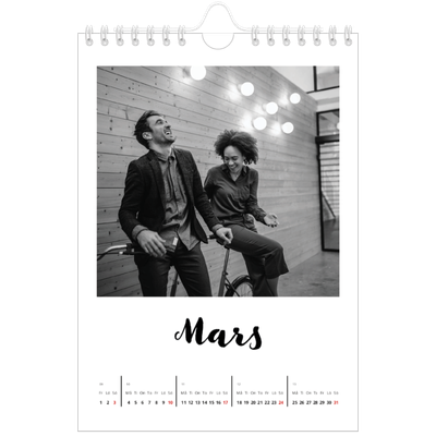 Fotokalender A5 Enkel — Handskriven [Mars]