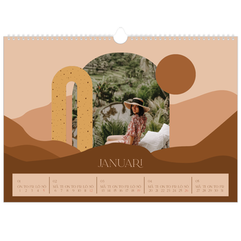 Fotokalender A3 Enkel — Neutrala berg