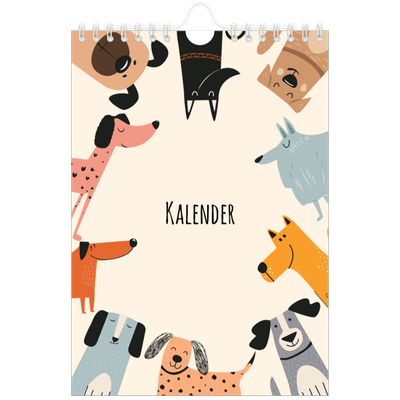 Fotokalender A5 Enkel — Hundtassar och klotter [omslag]